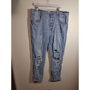 No Boundaries Distressed Denim Blue Jeans Grunge Y2K Skater Juniors Size 21 AL1